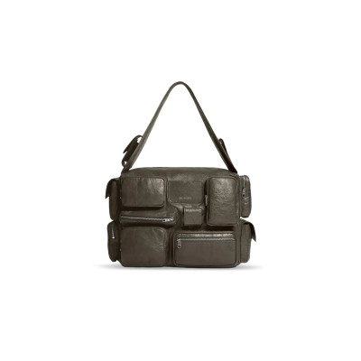 BALENCIAGA MEN'S SUPERBUSY SLING BAG LARGE IN GREEN 702168210C83503 (41.9*29*18.9cm)